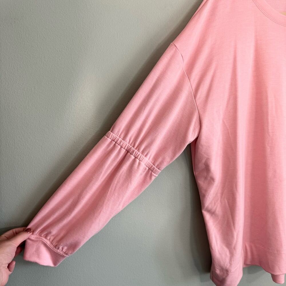 Avia Stretch Long Sleeve Pullover Round Neck Solid Basic Sweatshirt Pink XL - Picture 9 of 9